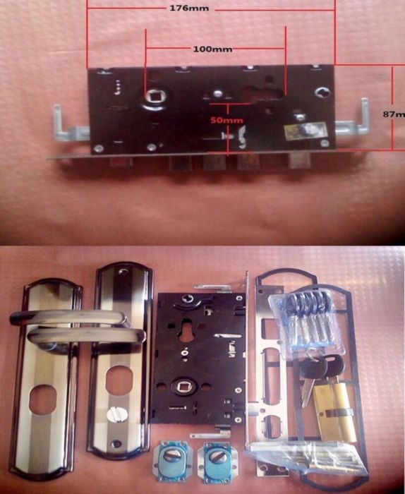 Дръжка,патрон,брава к-т за китайска врата