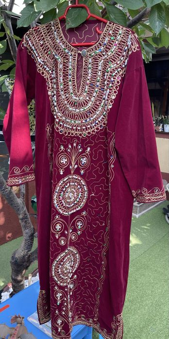 Rochie kaftan/vascoza/broderie cu maneci lungi