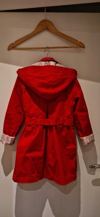 Червен детски шлифер за момиче 128/134