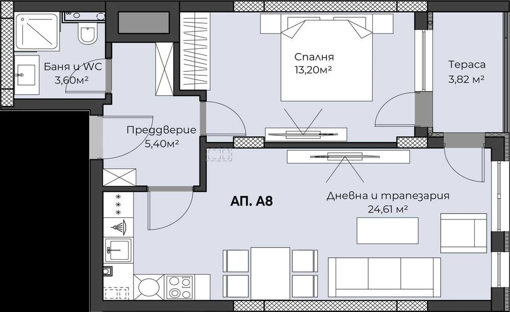 Продава се Двустаен апартамент в Пловдив, Христо Смирненски - 72 кв.м за 1301 €/кв.м - Снимка #1