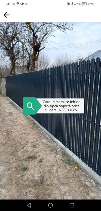 Fabrica de sipca Metalică Gard grande mat