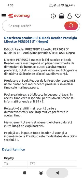 Vand ebook reader Prestigio