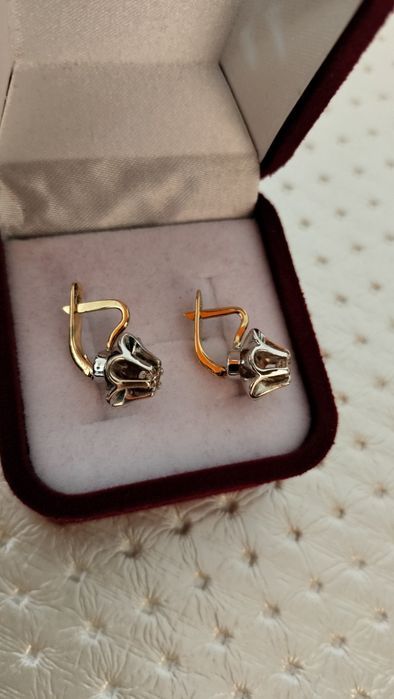 Советские серьги с бриллиантами 750 пробы