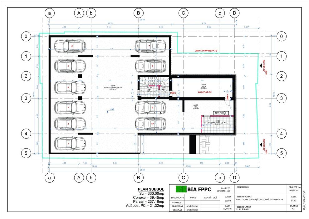 Teren cu autorizatie de construire P+2+M - zona Colentina
