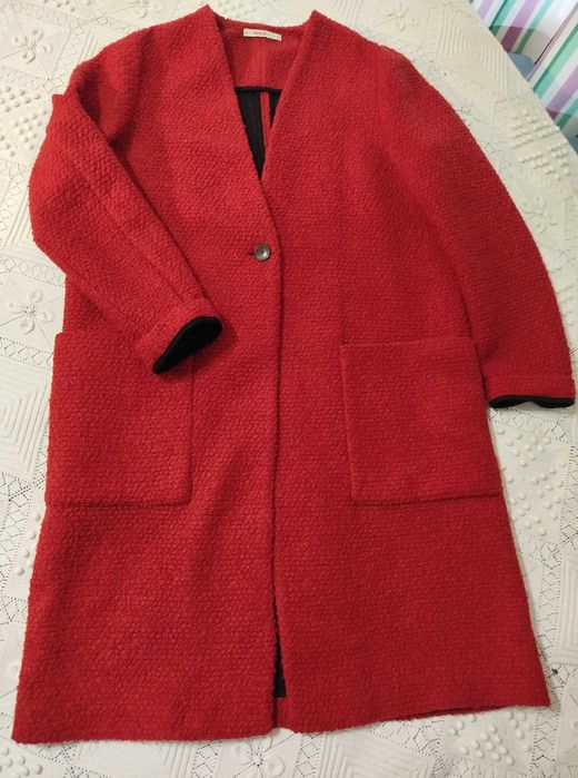 Червено палто ZARA Trafaluc –  размер L - XL