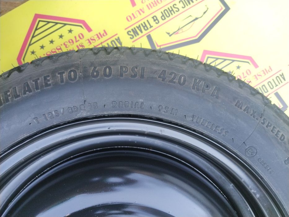 Roata de rezerva îngustă slim originala Ford 125/80/15