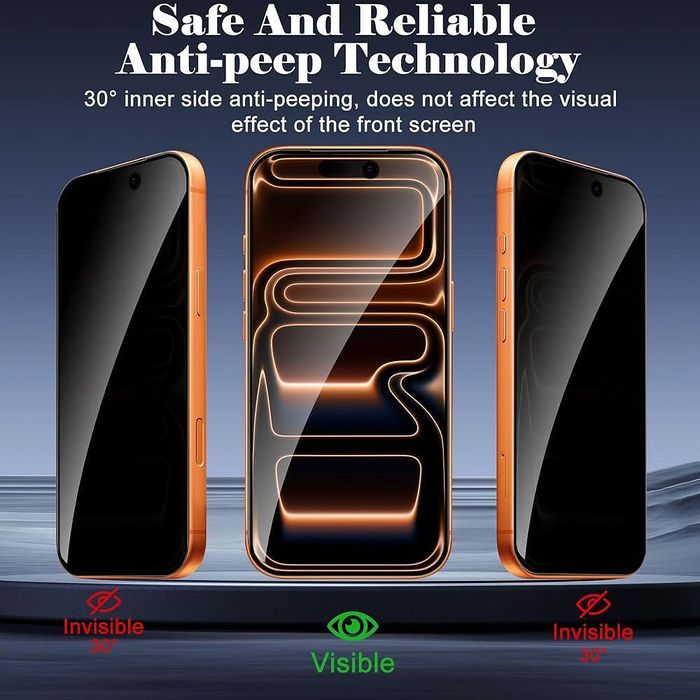 Privacy 5d стъклен протектор за apple iphone 17 pro