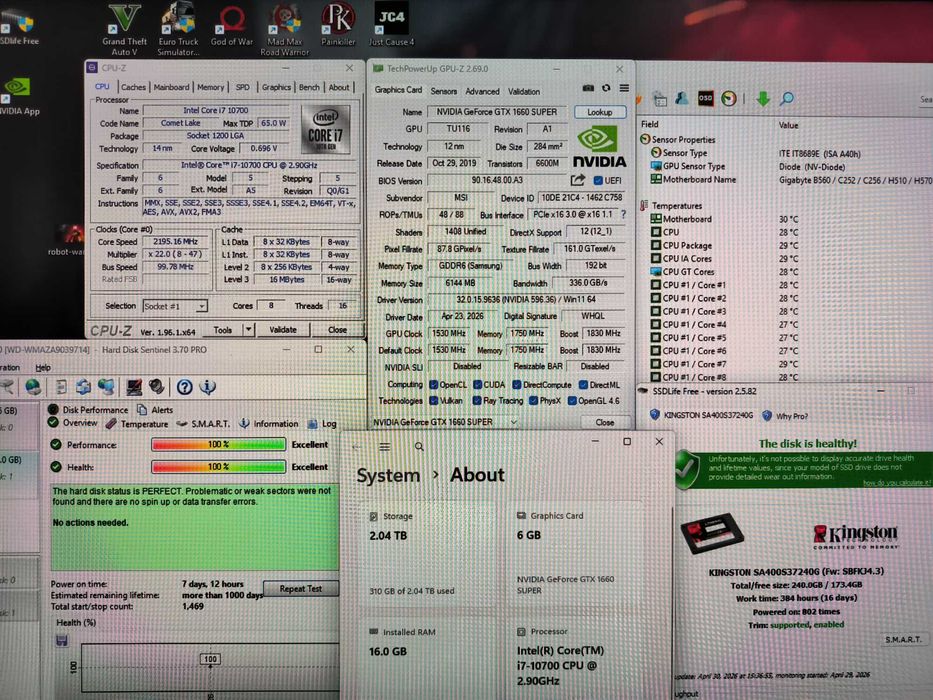 Unitate PC GAMING i7 10700 4.8Ghz/16GB DDR4/GTX1660 SUPER 6GB/SSD/2TB