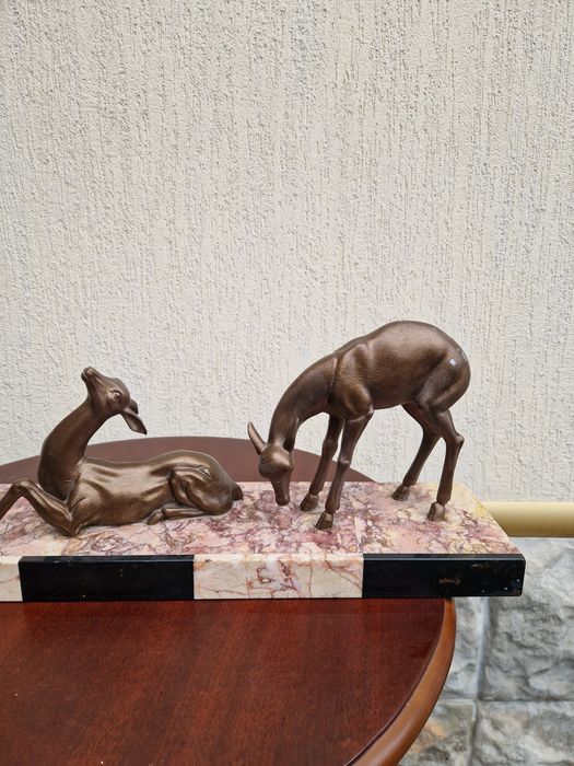 Прекрасна голяма антикварна френска фигура скулптура композиция