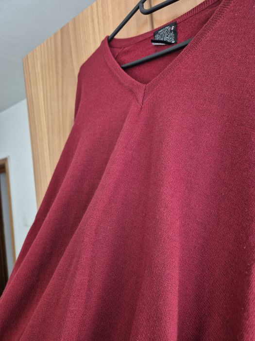 Pulover cu anchior, rosu burgund pentru barbati, M, stare foarte buna