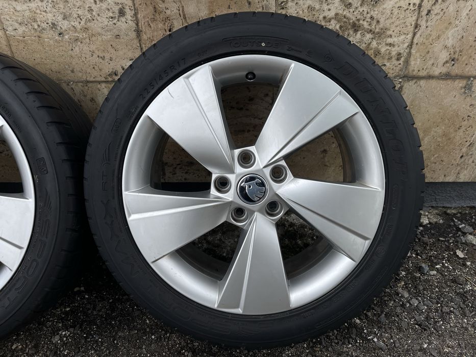 Jante Roti 17 Originale 5X112 Skoda Octavia 2 3 Superb Seat Leon VW Golf 8 7 6 5 Jetta Caddy Touran Anvelope vara 225 45 R17