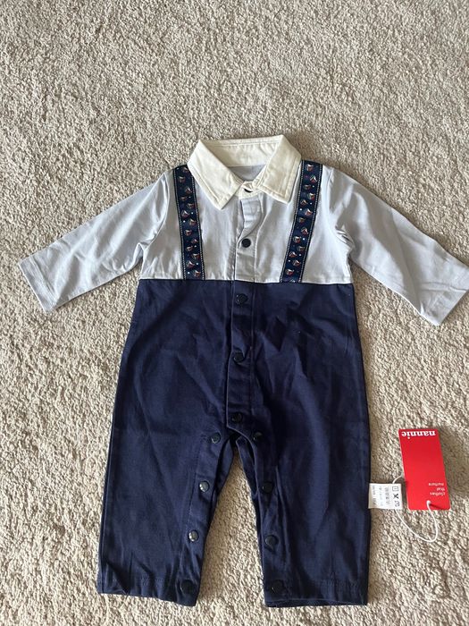Costum salopeta bebe, botez, mar 66, nou