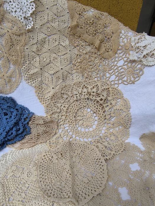 Ръчно плетени мильота/покривки плетени на една кука/ръч.бродерия каре