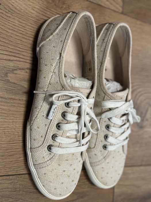 Pepe Jeans tenisi, pantofi sport 40; dama; crem/auriu