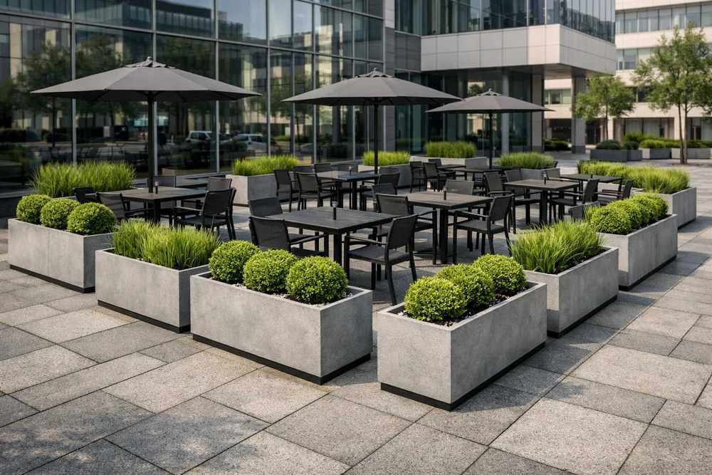 Jardinieră din beton 120×50×50 cm