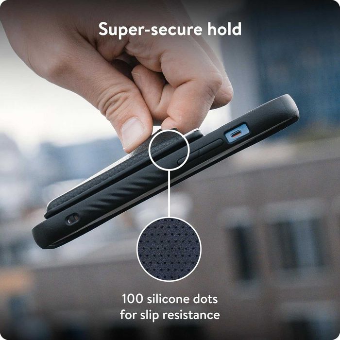 Mous MagSafe магнитен портфейл за мобилен телефон, MagSafe– черна кожа