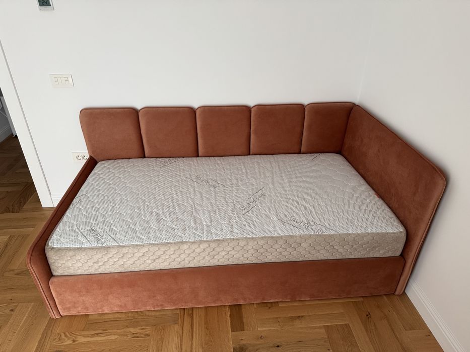 Pat copii tapitat nou cu saltea 100x200