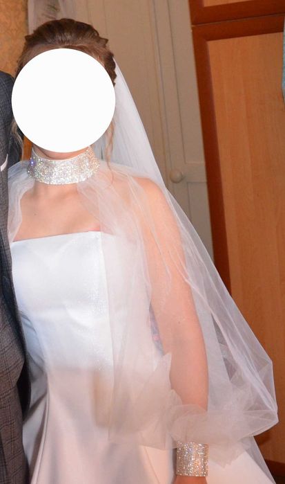 Свадебное платье со съемными рукавами