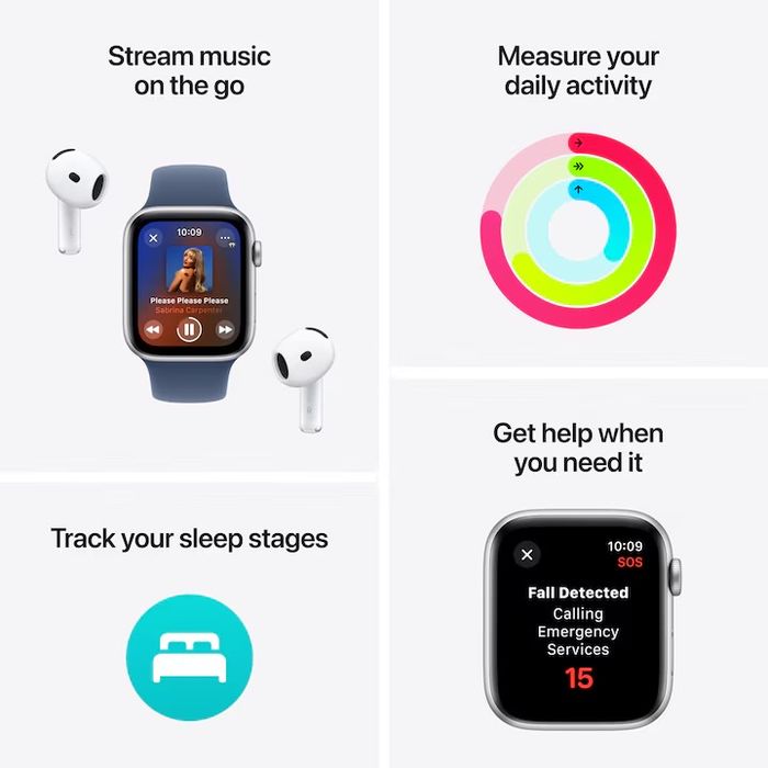 Apple Watch SE 2 GPS Carcasa Midnight Aluminium 44 mm M/L
