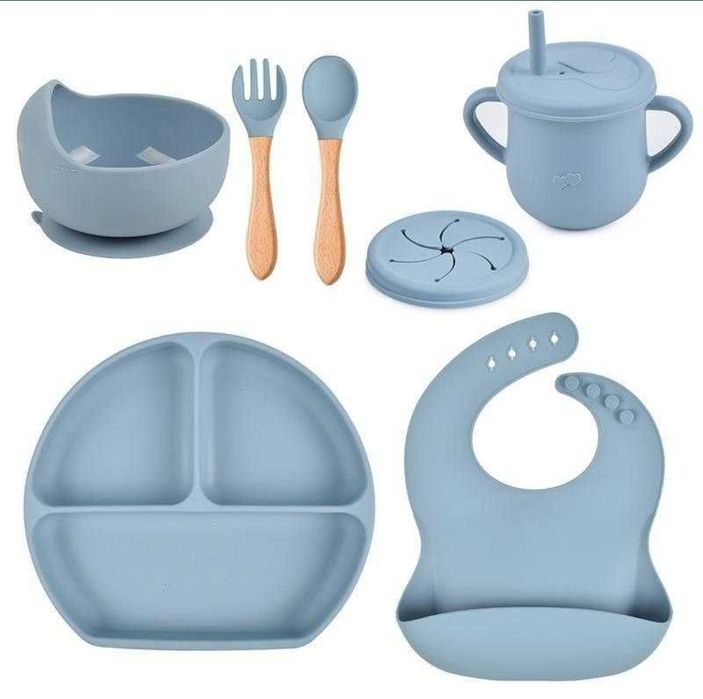 силиконовый детский набор посуды