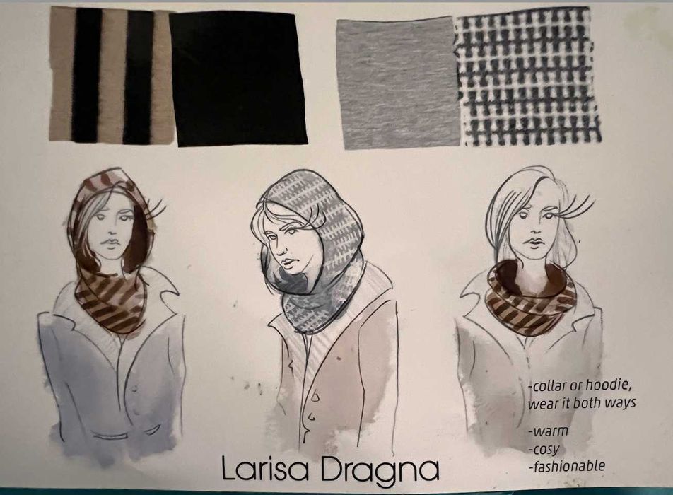 Glugă - fular 2 in 1 . Designer Larisa Dragna NOU în CUTIE