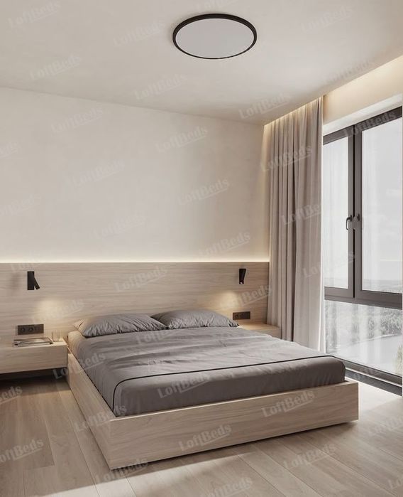 Двуспальная кровать с матрасом, в стиле hi-tech, СУЛТАН кровать