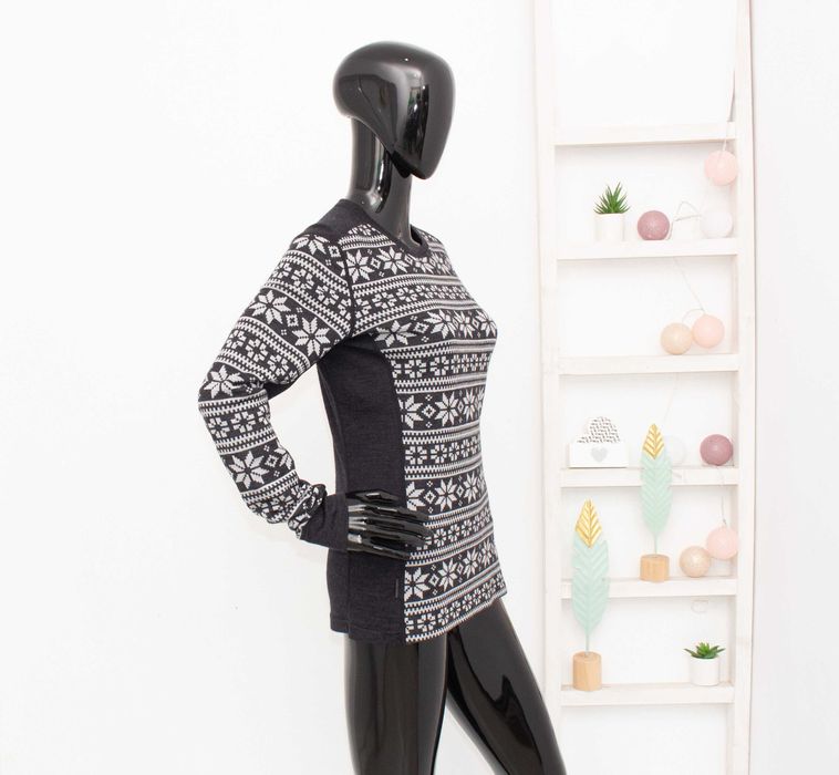 Kari Traa дамска блуза сива термо бельо 60% мериносна вълна L