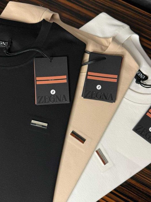 Тениска Zegna High Quality   (бяла /бежова)