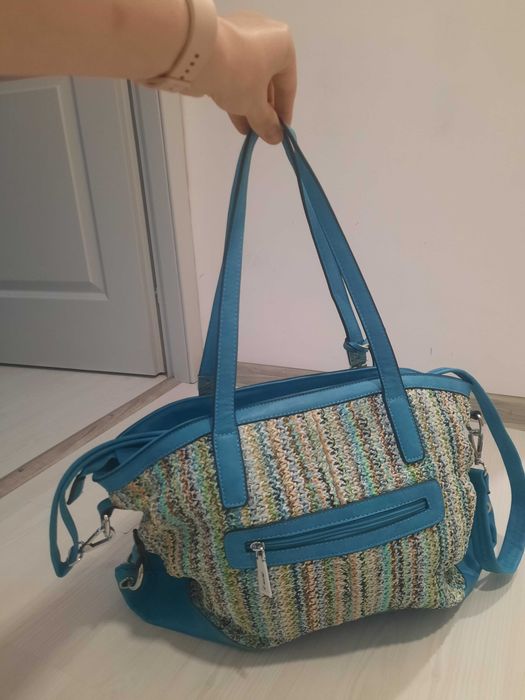 Geanta și rochie mărimea S, culorea turcoaz