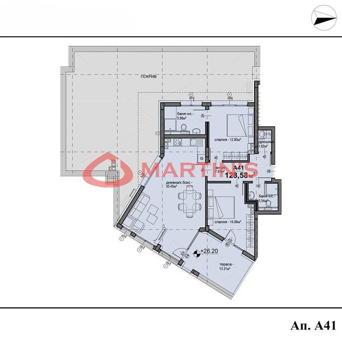 Продава се Тристаен апартамент в София, Люлин 5 - 97 кв.м за 1424 €/кв.м - Снимка #10