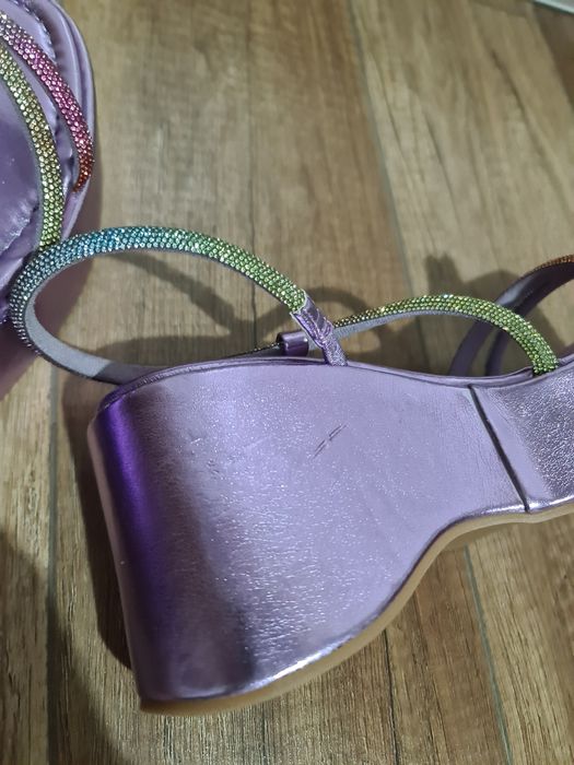 Sandale mov din piele naturala 37
