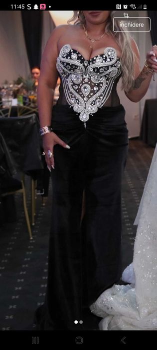 Rochie de seara din catifea cu pietre