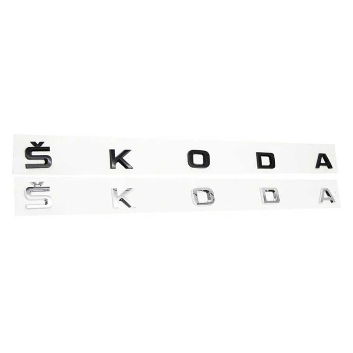 Емблема за Шкода предна 89мм и задна 79мм - Черна, Хромирана, Зелена