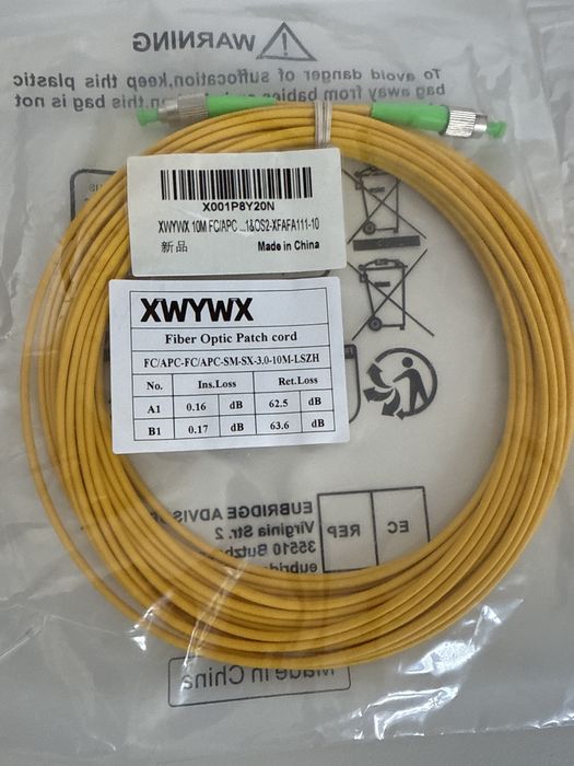 Cablu Patch Fibra Optica 10m XWYWX SM SX/DX LSZH 3.0mm / SC ST LC FC