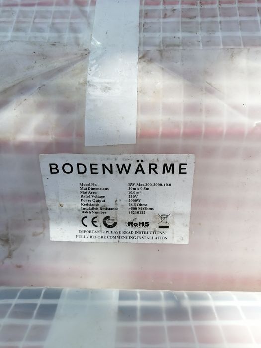 Instalație electrica încălzire pardoseala