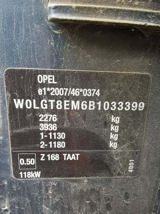 Haion complet opel insignia a 2010 z186