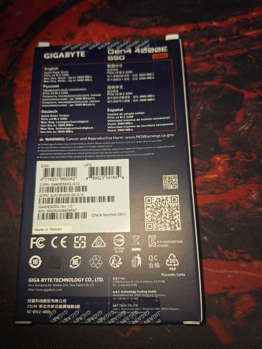 SSD M.2 NVMe Gigabyte 512gb на ПК и ноутбуку новый