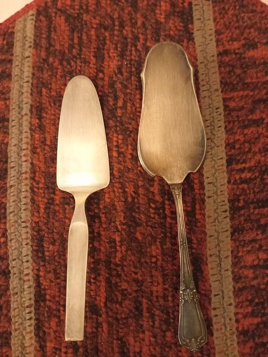 Мельхиоровые ложки и лопатки для торта СССР.