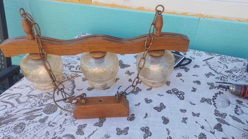 Lampa Candelabru Corp retro de iluminat lemn masiv
