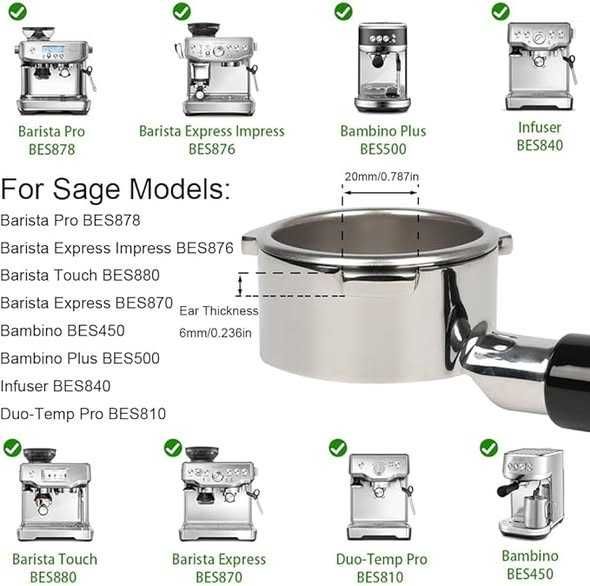 Portafiltru fără fund 54 mm compatibil cu Sage/Breville Barista