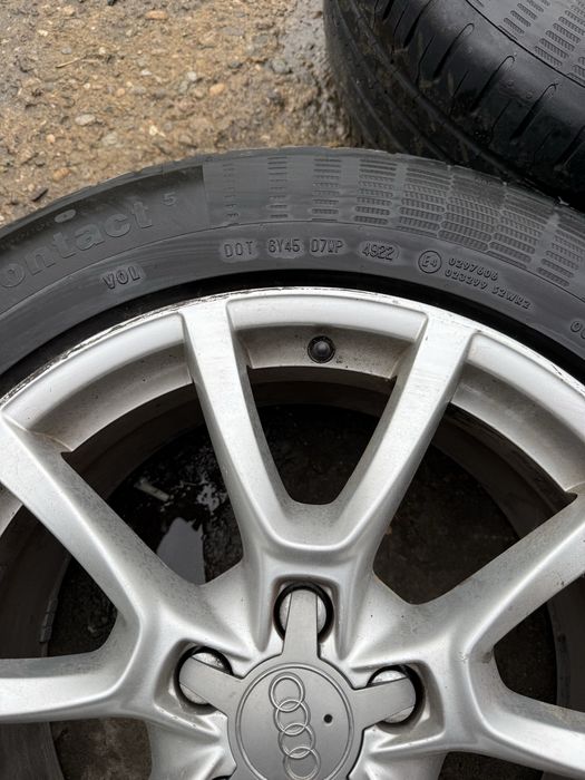 3бр оригинални джанти AudiQ5 8R A4B8 A5 8T A6C7 A7 4G 18цола 8R0601025AQ 8Jx18 ET39 5x112 с гуми Continental235/60R18