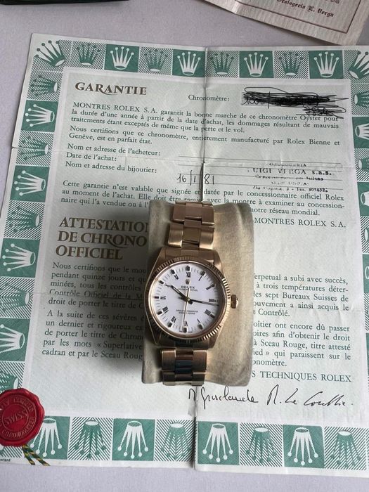 Rolex Oyster Perpetual  aur 18 k full set