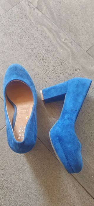 Pantofi piele întoarsă cu toc Comer nr 39