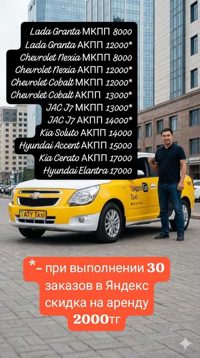 Аренда авто в городе Темиртау