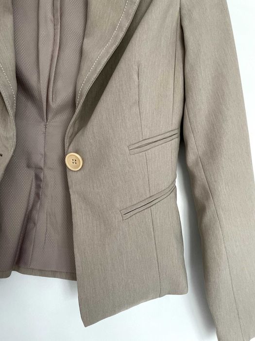 Vand costum de dama Mango, cu sacou si fusta, crem inchis, marime 34/S