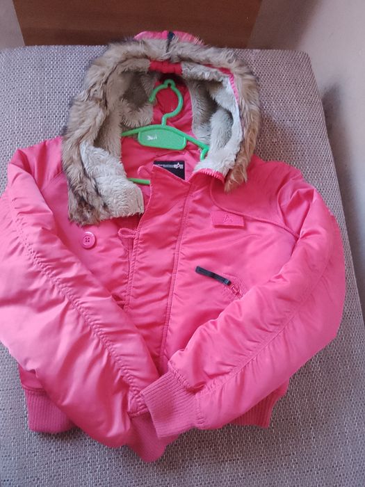 Alpha Industries original – geacă bomber roz cu blană (S)