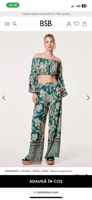 BSB Pantaloni vara dama noi cu eticheta L imprimeu floral