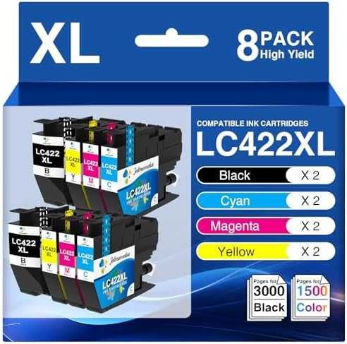 Нови LC422XL мастилени касети за Brother MFC-J5740DW J5340DW 8 броя за принтер печат мастило
