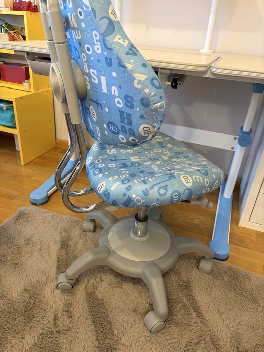 Birou si scaun ergonomic copii WISDOM/STUDY reglabil inaltime, cu sertar Mobexpert