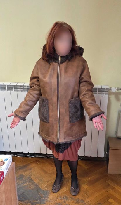 Италианско кожено палто с ДВЕ лица